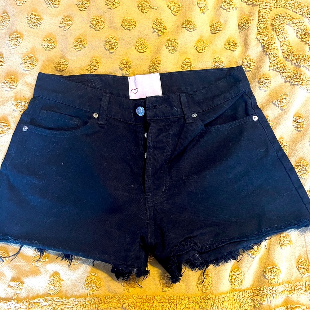 Revice Black Button fly shorts